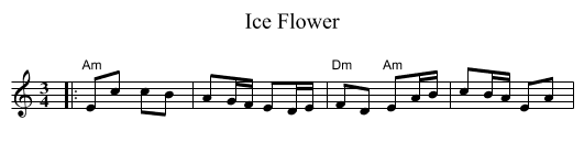 Ice Flower - staff notation