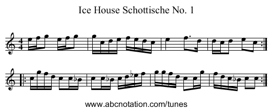 Ice House Schottische No. 1 - staff notation