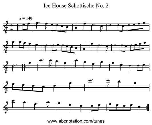 Ice House Schottische No. 2 - staff notation