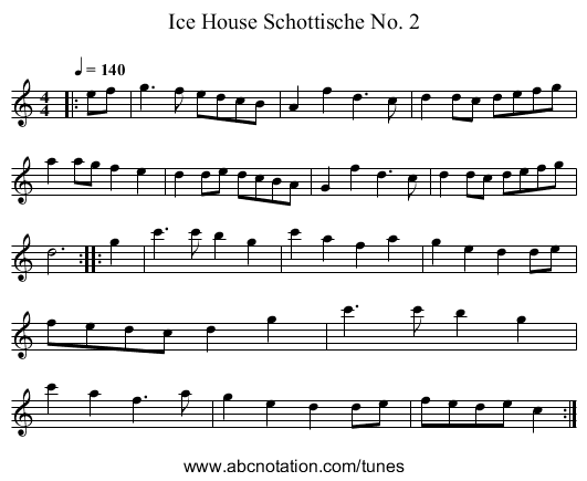 Ice House Schottische No. 2 - staff notation