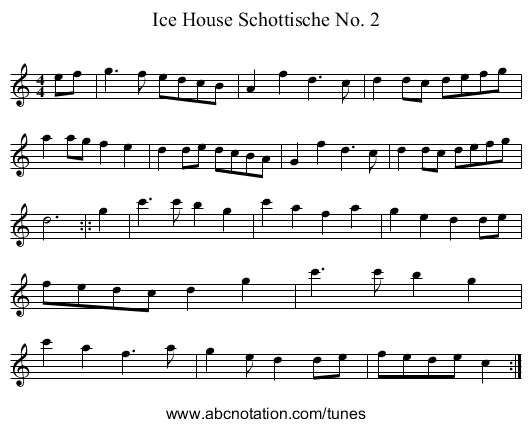 Ice House Schottische No. 2 - staff notation