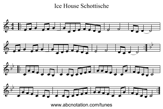 Ice House Schottische - staff notation