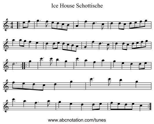 Ice House Schottische - staff notation