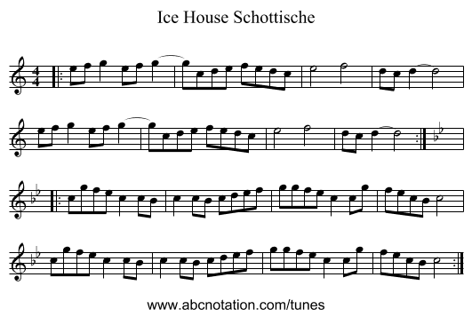 Ice House Schottische - staff notation