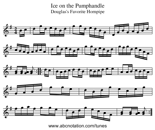 Ice on the Pumphandle - staff notation