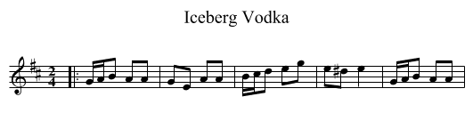 Iceberg Vodka - staff notation