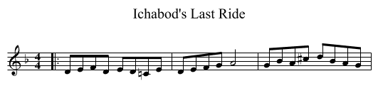 Ichabod's Last Ride - staff notation