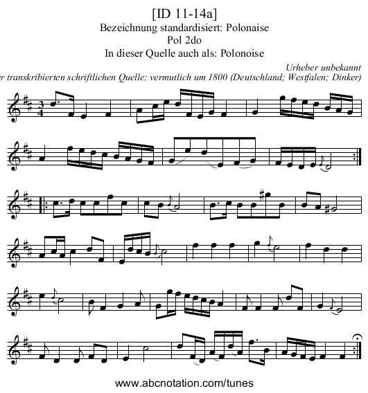 [ID 11-14a] - staff notation