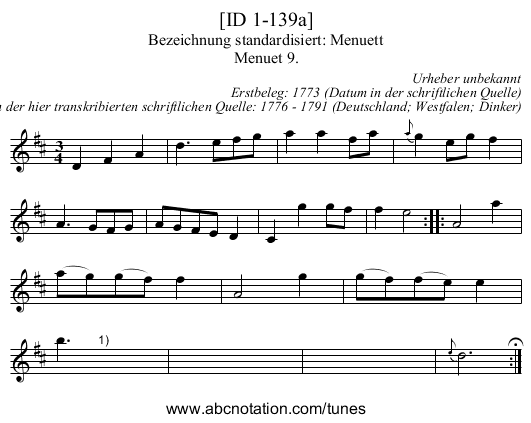 [ID 1-139a] - staff notation