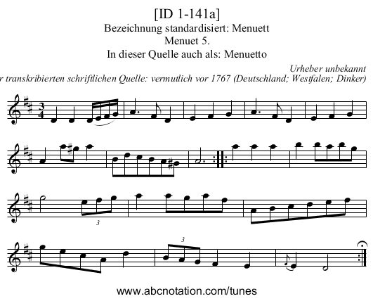 [ID 1-141a] - staff notation