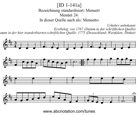 [ID 1-141a] - staff notation