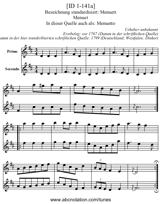 [ID 1-141a] - staff notation