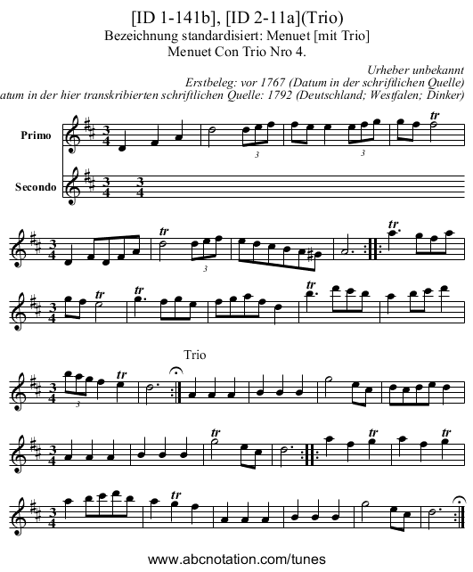 [ID 1-141b], [ID 2-11a](Trio) - staff notation
