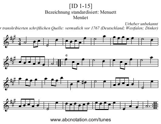 [ID 1-15] - staff notation