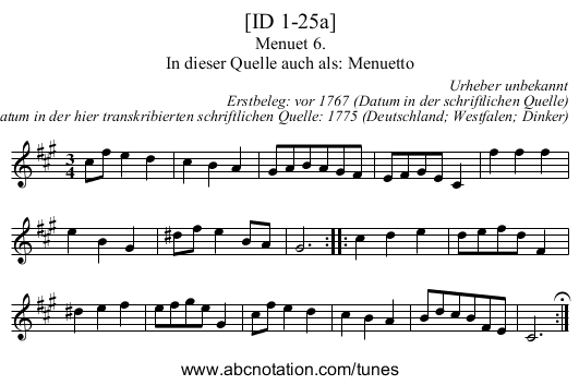 [ID 1-25a] - staff notation