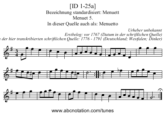 [ID 1-25a] - staff notation