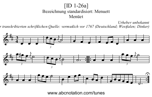 [ID 1-26a] - staff notation