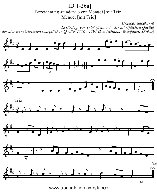[ID 1-26a] - staff notation