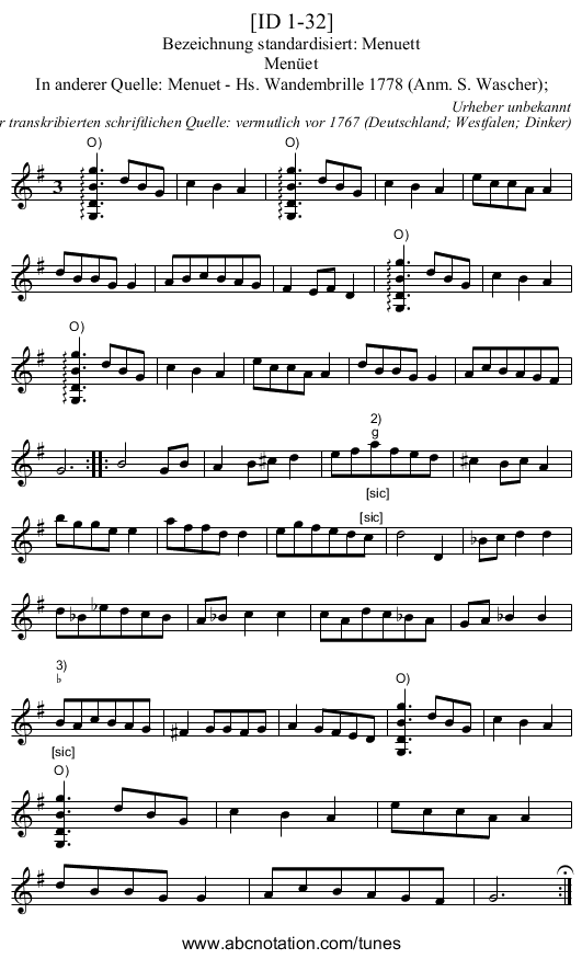 [ID 1-32] - staff notation