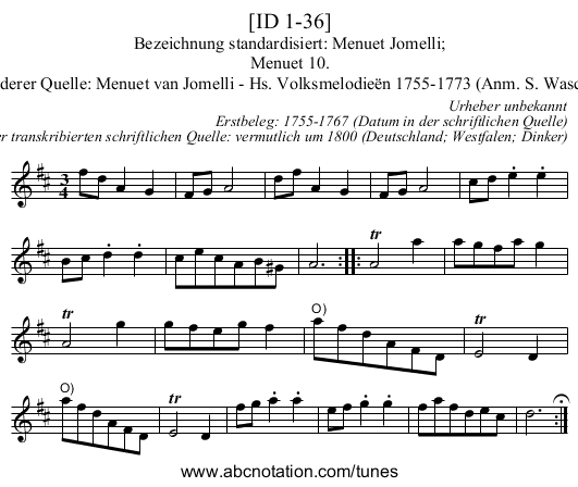 [ID 1-36] - staff notation