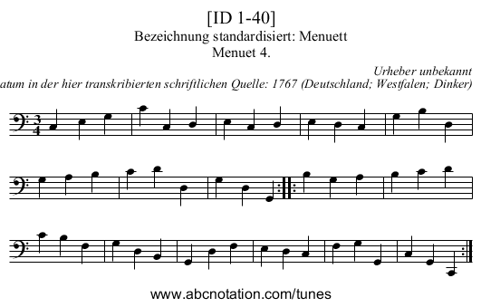 [ID 1-40] - staff notation