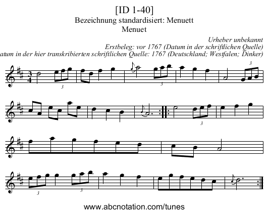 [ID 1-40] - staff notation