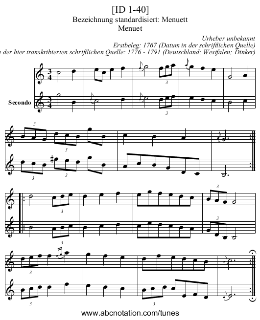 [ID 1-40] - staff notation