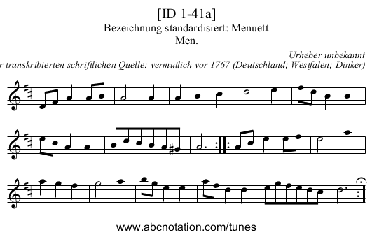 [ID 1-41a] - staff notation