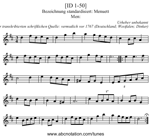[ID 1-50] - staff notation