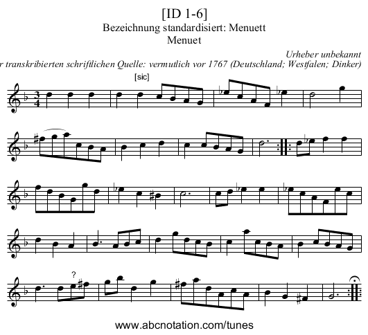 [ID 1-6] - staff notation