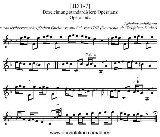 [ID 1-7] - staff notation