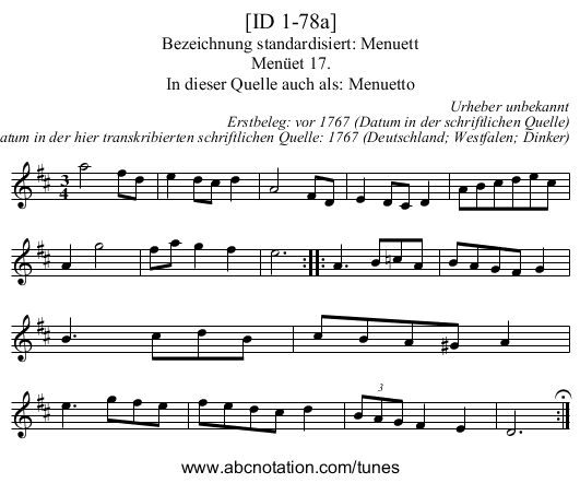 [ID 1-78a] - staff notation