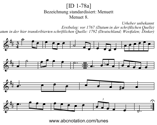 [ID 1-78a] - staff notation