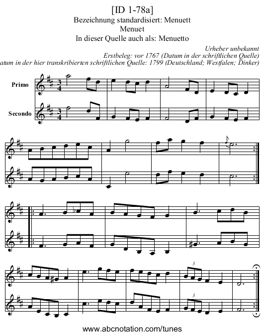 [ID 1-78a] - staff notation