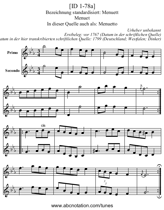 [ID 1-78a] - staff notation