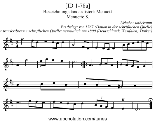 [ID 1-78a] - staff notation
