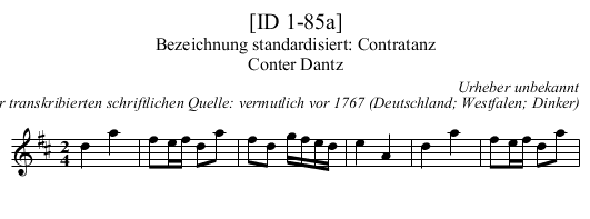 [ID 1-85a] - staff notation