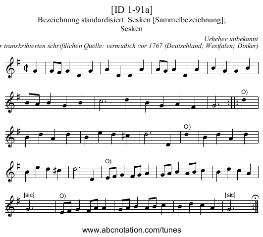 [ID 1-91a] - staff notation