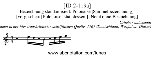 [ID 2-119a] - staff notation