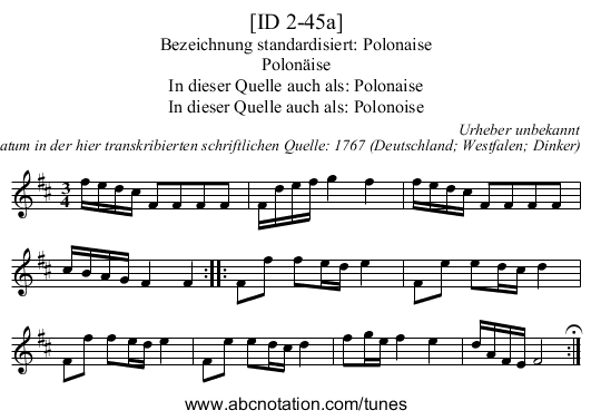 [ID 2-45a] - staff notation