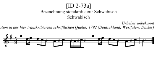 [ID 2-73a] - staff notation