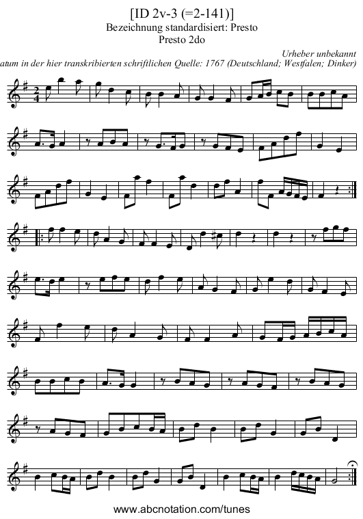 [ID 2v-3 (=2-141)] - staff notation