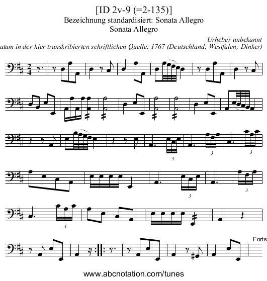 [ID 2v-9 (=2-135)] - staff notation