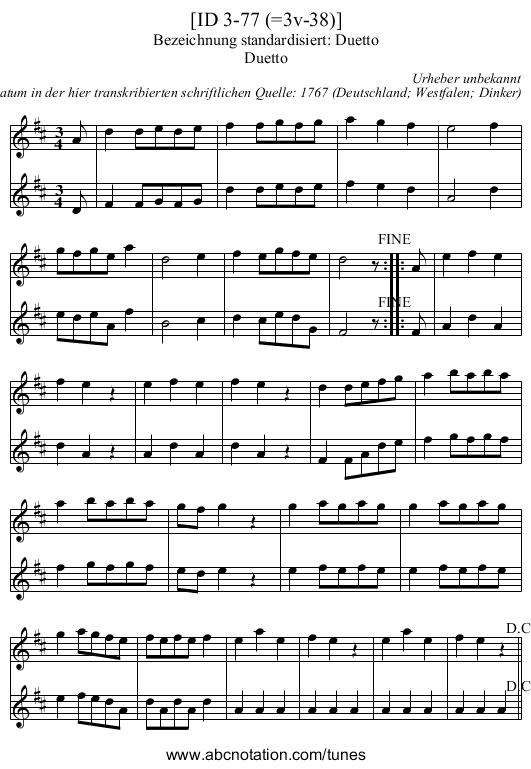 [ID 3-77 (=3v-38)] - staff notation