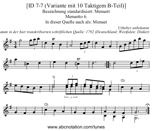 [ID 7-7 (Variante mit 10 Taktigem B-Teil)] - staff notation