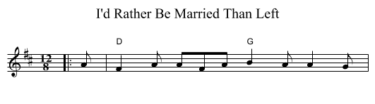 I'd Rather Be Married Than Left - staff notation