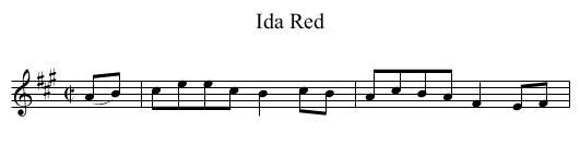 Ida Red - staff notation