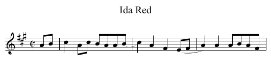 Ida Red - staff notation