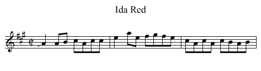 Ida Red - staff notation
