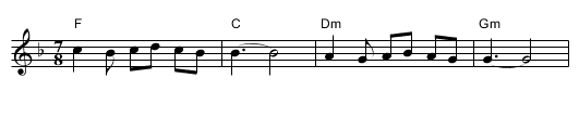 Idam, ne idam - staff notation